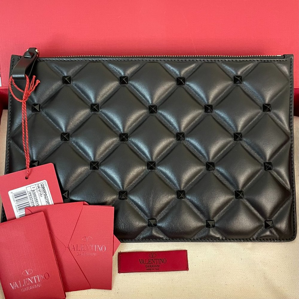 Black Valentino Garavani Large Candystud Pouch